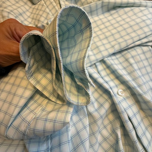 Bonobos Men's Slim Fit Long Sleeve Button Down Shirt Plaid Light Blue Size L - Picture 7 of 8